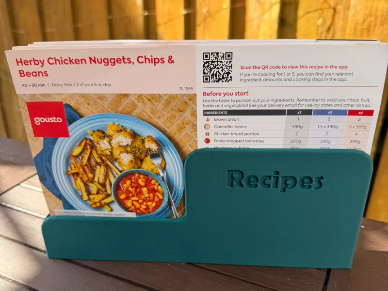 Gousto Recipe Card Holder