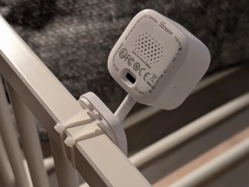 Zip-tie mount for Sonoff CAM-S2 Webcam