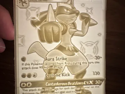 pokemon lucario lithophane card