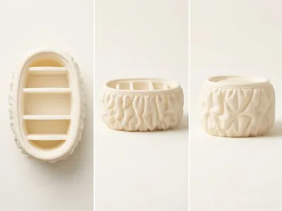 Cloud-Style Textured Makeup Caddy & Brush Holder