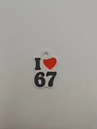 i love 67 keychain 0.2mm layer, 2 walls, 8% infill