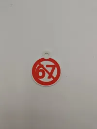 No 67 in red keychain 0.2mm layer, 2 walls, 8% infill