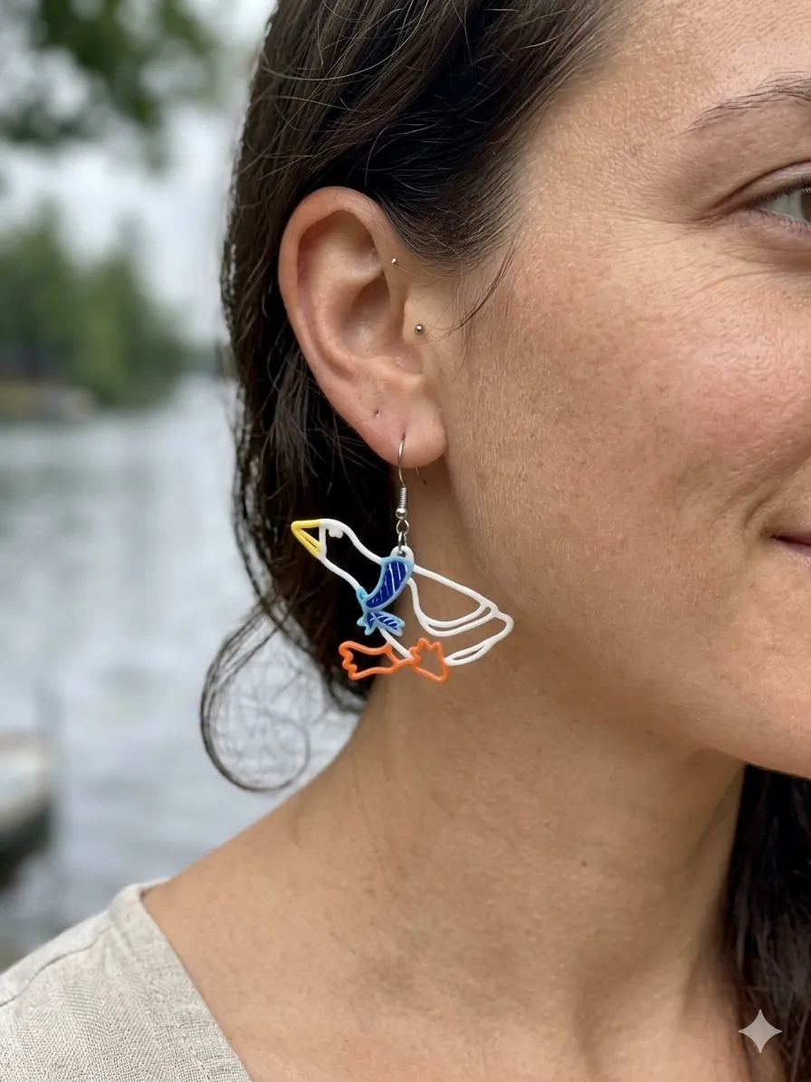 Silly Goose Dangle Earrings view 3