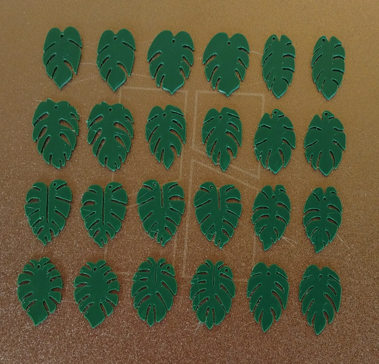 Monstera earring view 2