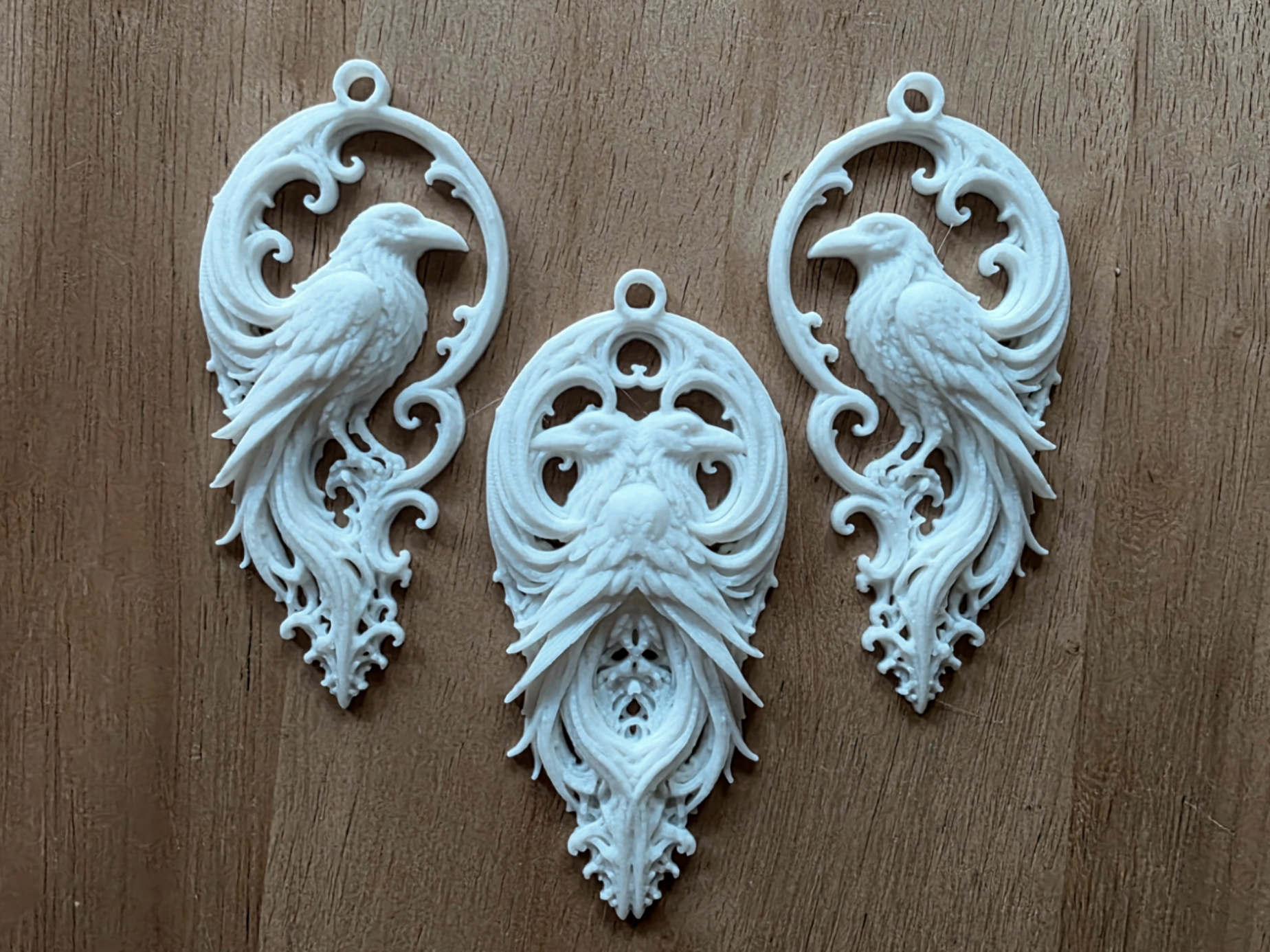 Raven Earring and Pendant Set - Wearable - 1