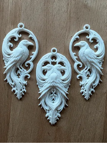 Dije o accesorio de collar: Raven Earring and Pendant Set - Wearable — vista de referencia 2