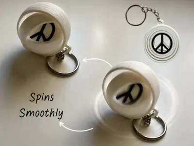 Gyroscopic Peace Sign Fidget/Keychain
