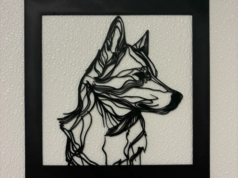 Dog lineart frame decoration Alaskan Malamute