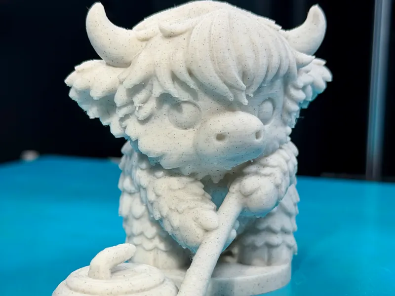 Chibi Curling Hyland Cow Stone Model