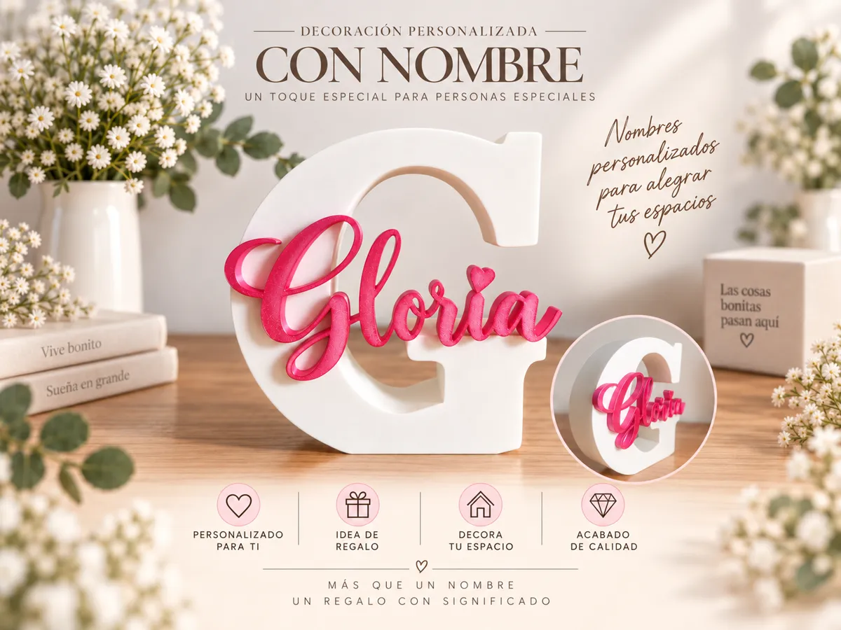 Eye Catching Lettering Custom decorative letter with the name Gloria - Free 3D Print Model ...