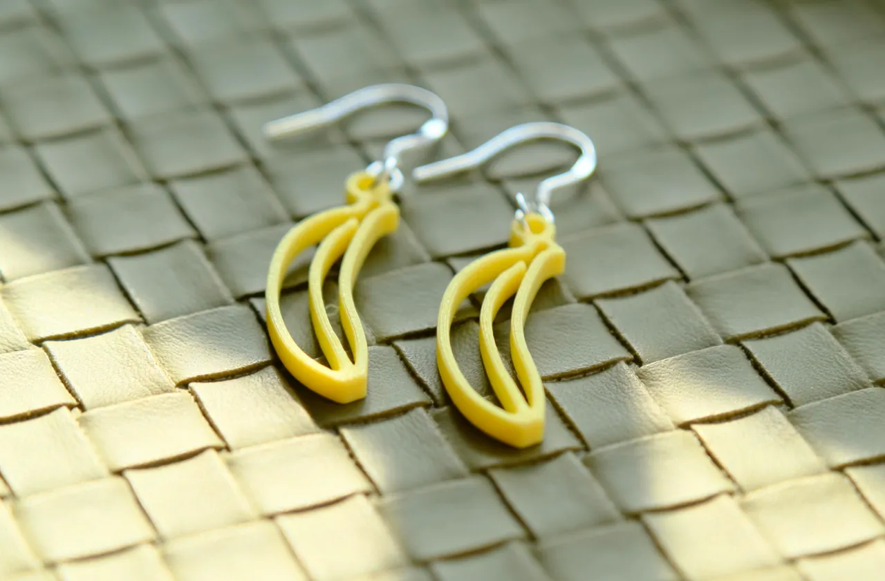 Minimalist Banana Outline Earrings view 3