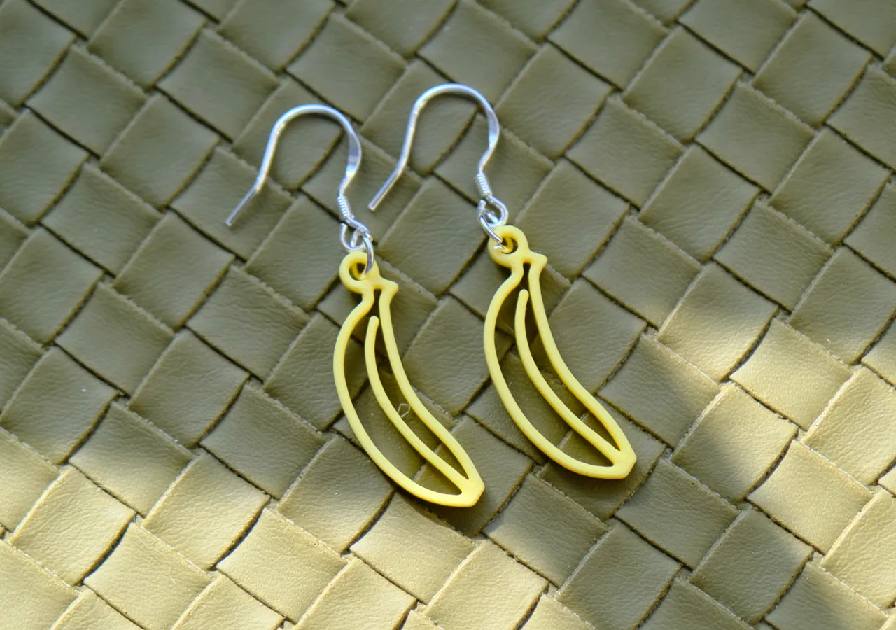 Minimalist Banana Outline Earrings view 4