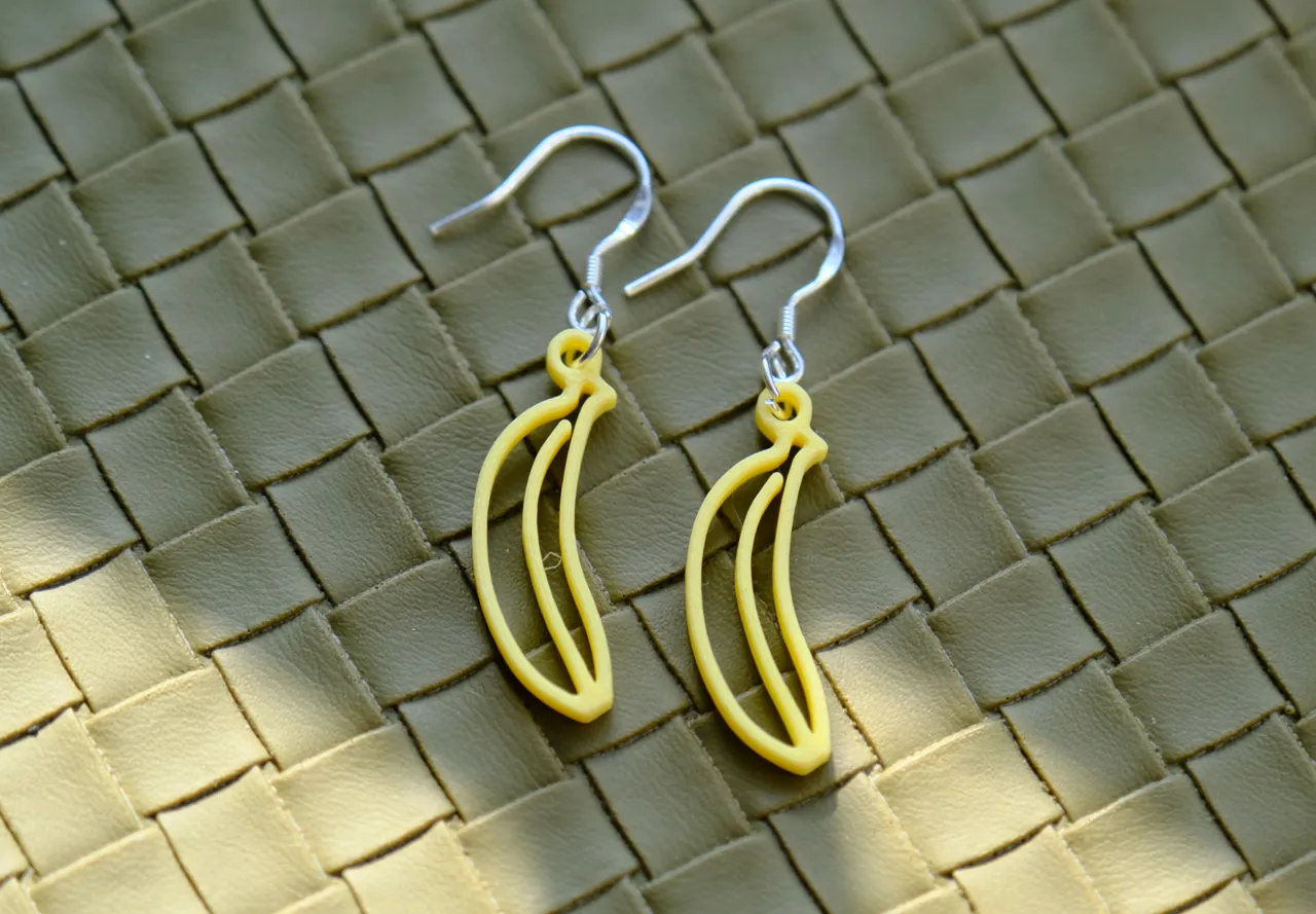 Minimalist Banana Outline Earrings view 2
