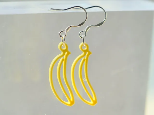 Minimalist Banana Outline Earrings