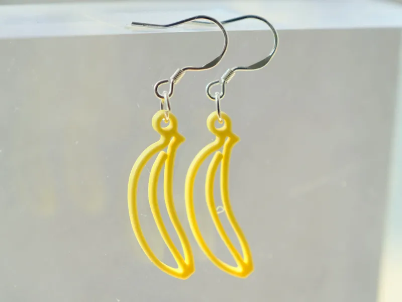 Minimalist Banana Outline Earrings