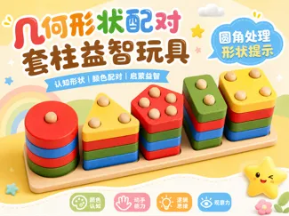 几何形状配对套装积木|宝宝早教启蒙益智玩具
