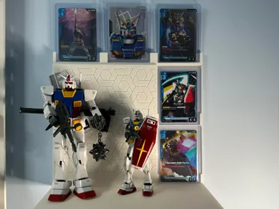 tcg shelf display, pokemon gundam one piece gunpla
