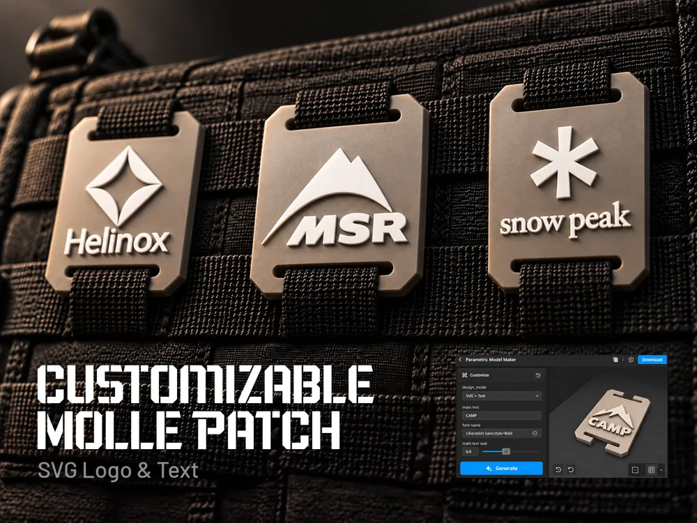 Customizable MOLLE Patch Generator – SVG & Text - Free 3D Print Model ...