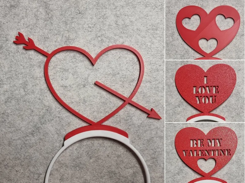 Valentines Day Headband Toppers - 4 heart designs