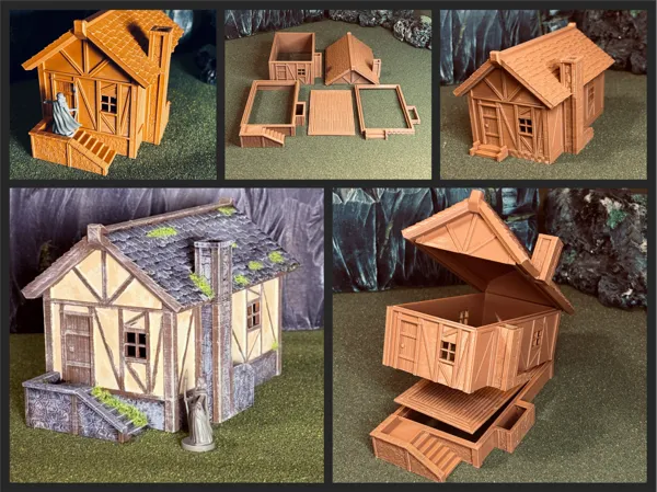 Maison médiévale 28mm pour jeu de rôle