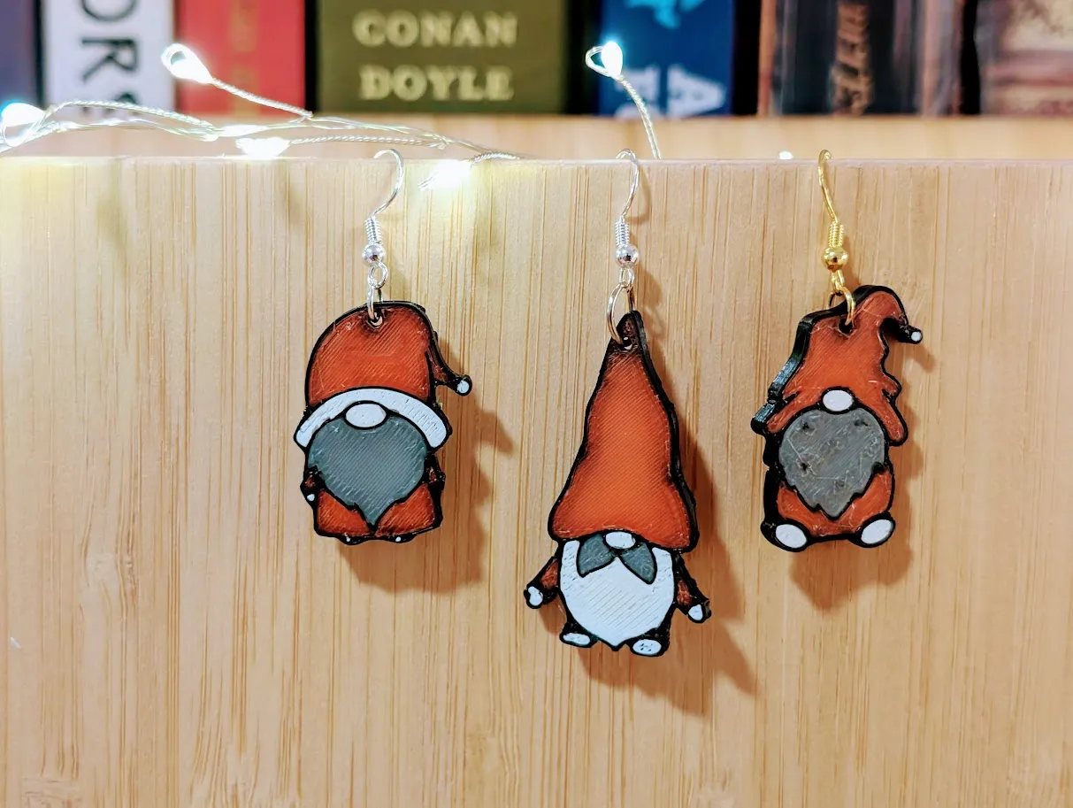 Christmas Gnome Earring / Keychain view 2