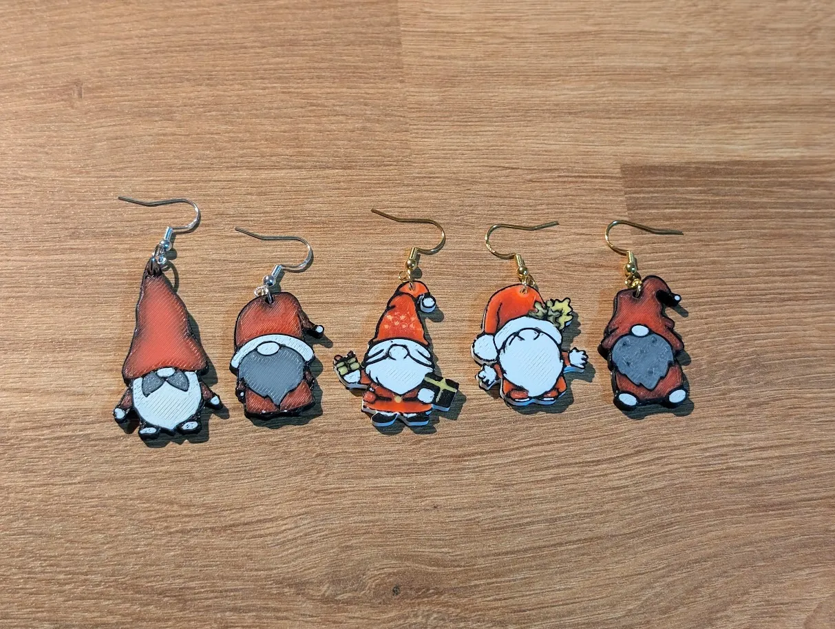 Christmas Gnome Earring / Keychain view 3