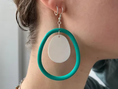 Modern Easter Egg Earrings (Egg & Hoop Design)