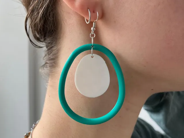 Modern Easter Egg Earrings (Egg & Hoop Design)