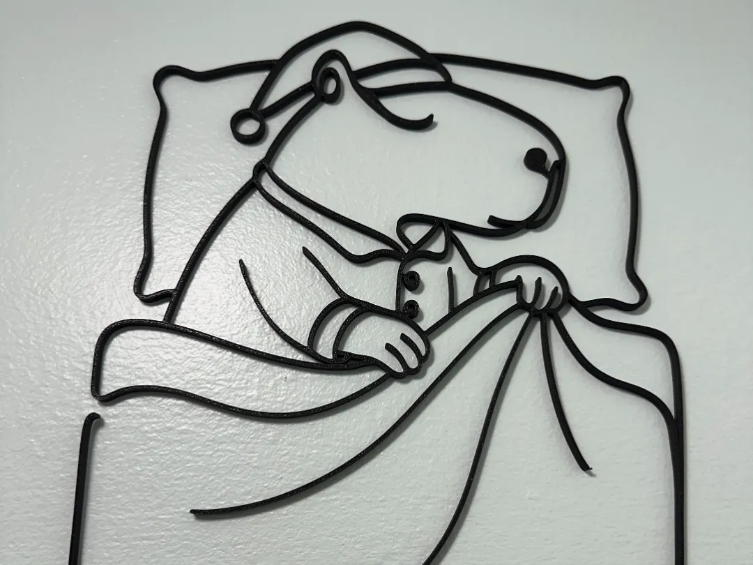 Capybara endormi en décoration murale