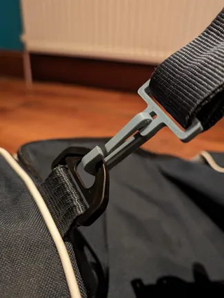 Multi use carabiner clip + Strap attachment