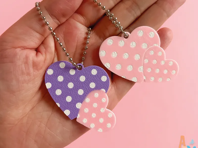 Polkadot Heart Keychains/Bag Charms