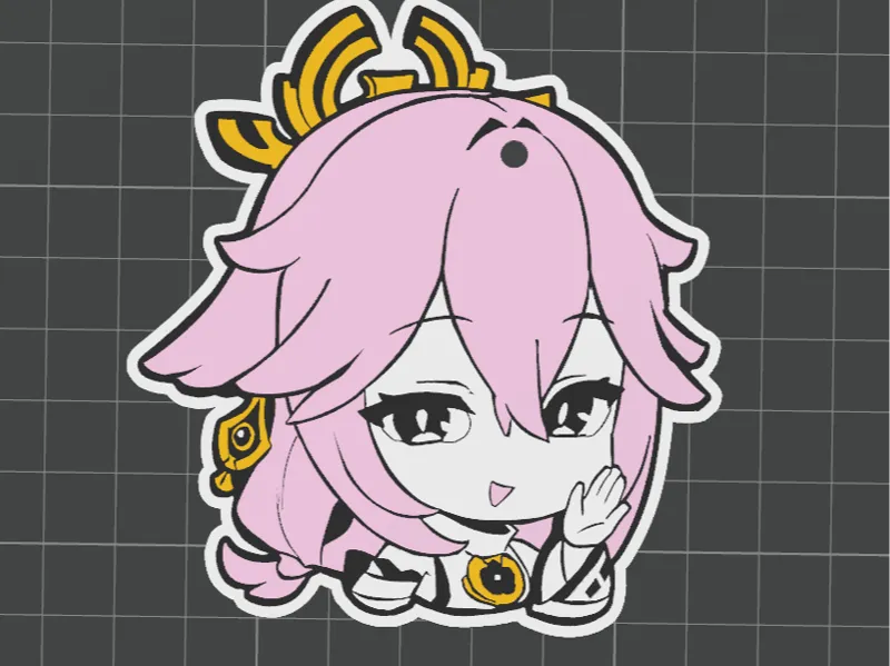 原神角色八重神子钥匙扣