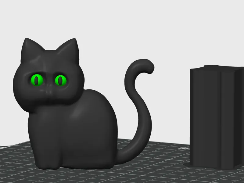 Scalable AfricanInspired Black Cat with Green Eyes