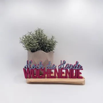 Accesorio para filamento: Hoch die Hände Wochenende 3D Schriftzug Deko — vista de referencia 4