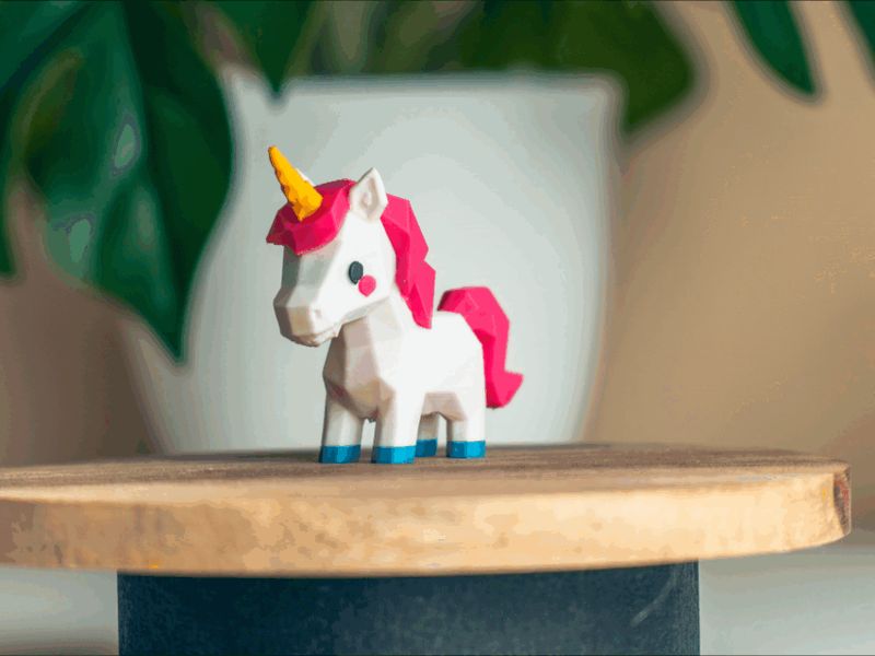 Cute Unicorn Low Poly Multicolor