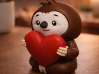 Paresseux au cœur — figurine Saint-Valentin — photo 1