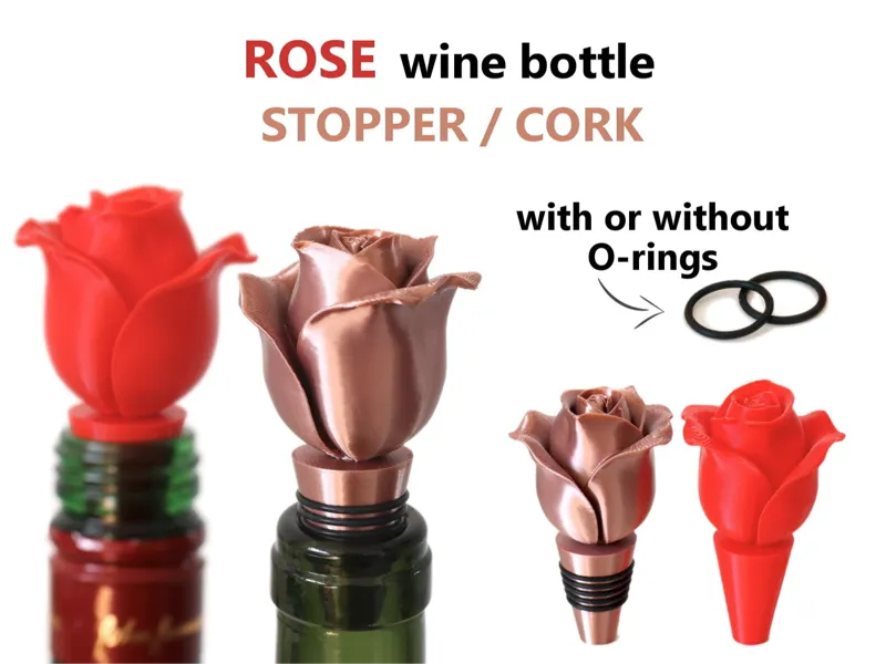 Rose Topped Wine Bottle Stopper