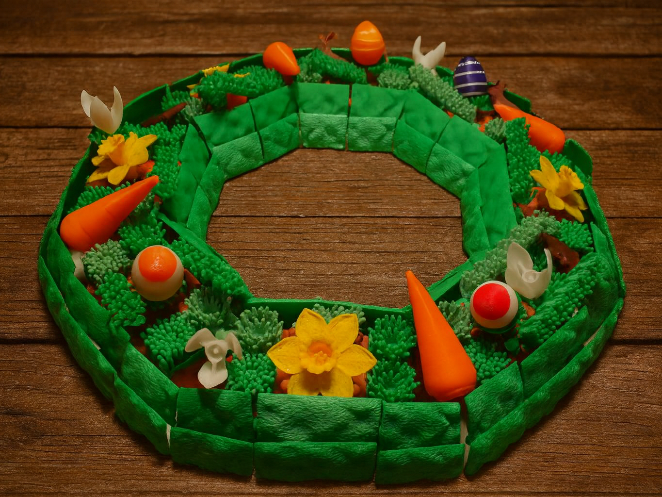 Frühlingskranz / Osterkranz aus Klemmbausteinen