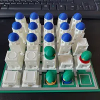 Olives added, color stands on one plate