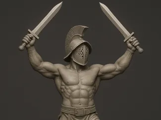 Gladiator mit 2 Schwerter