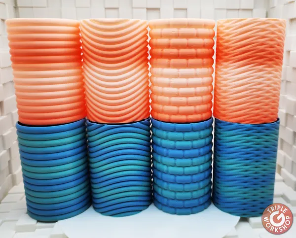 Vases spirale galbés