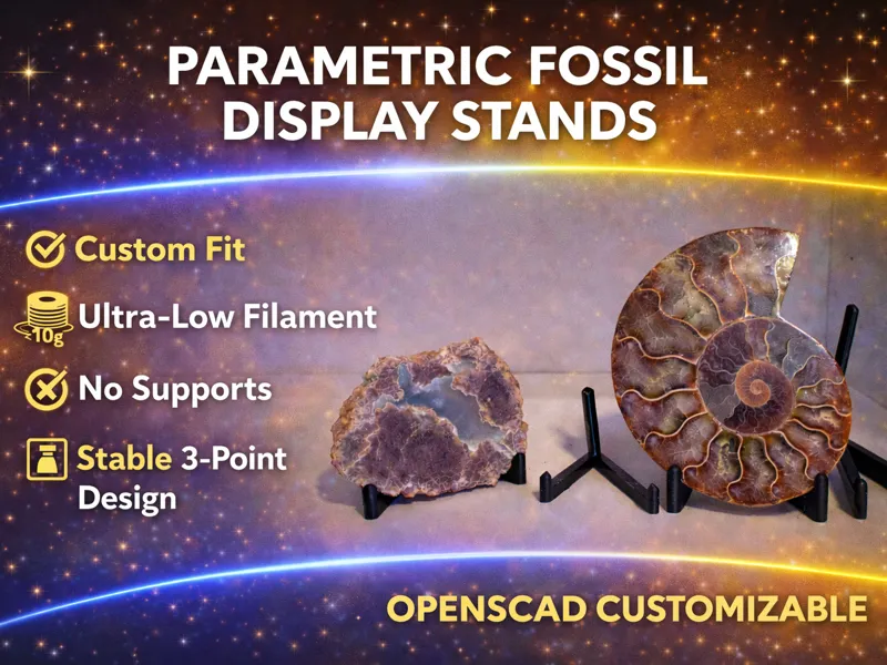 Customizable Low Profile Fossil / Mineral Display