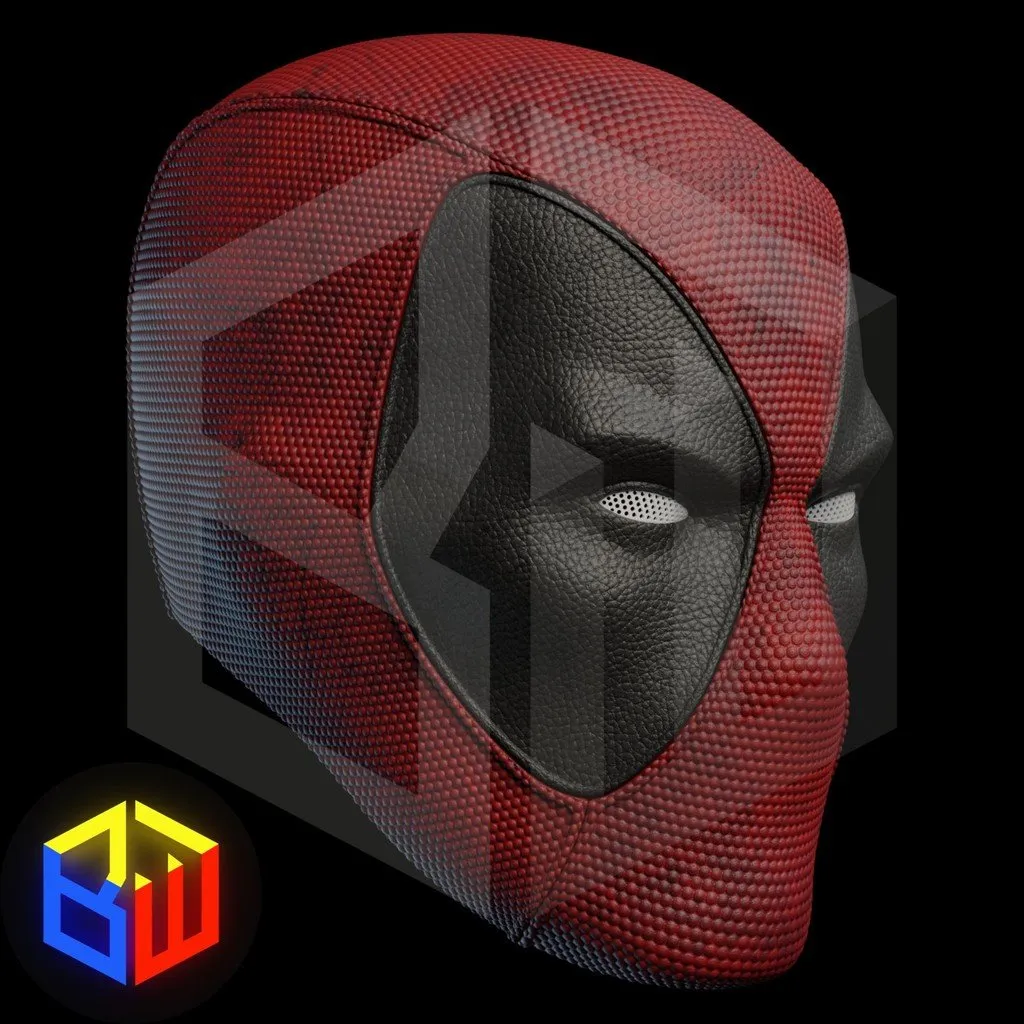 Deadpool Comic Style Textured Helm view 3