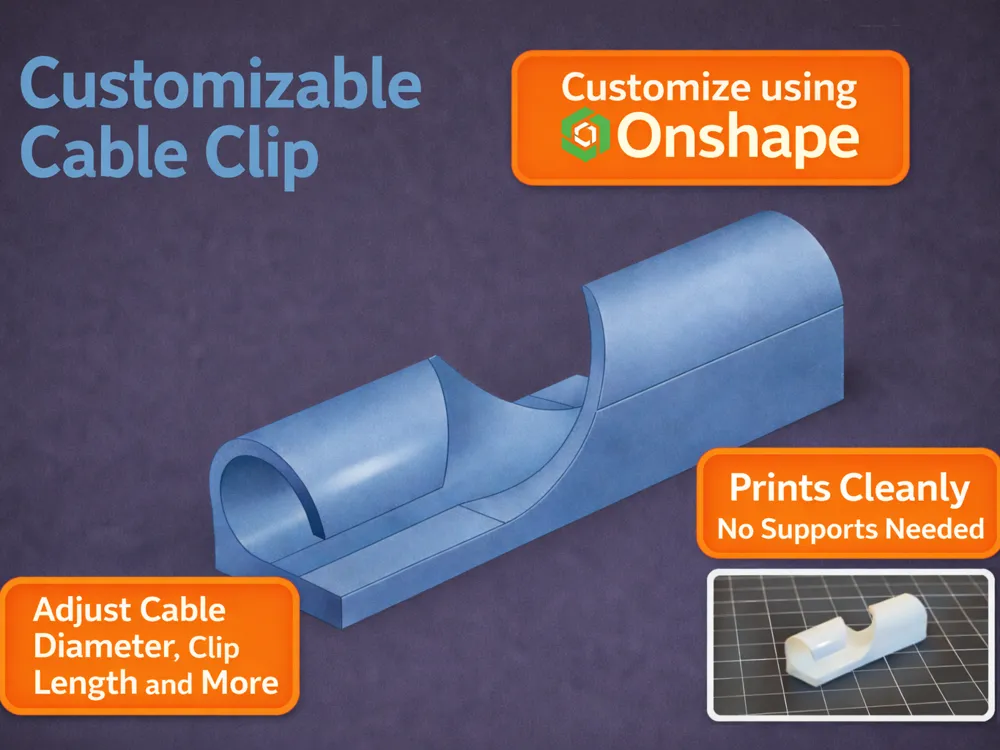 Customizable Cable Clip - Free 3D Print Model - MakerWorld