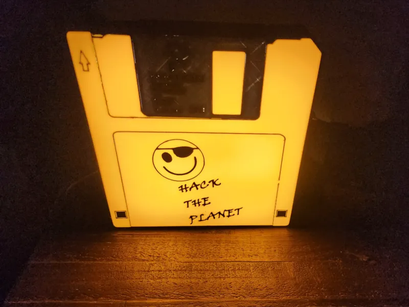 Hack The Planet Floppy Disc Lightbox