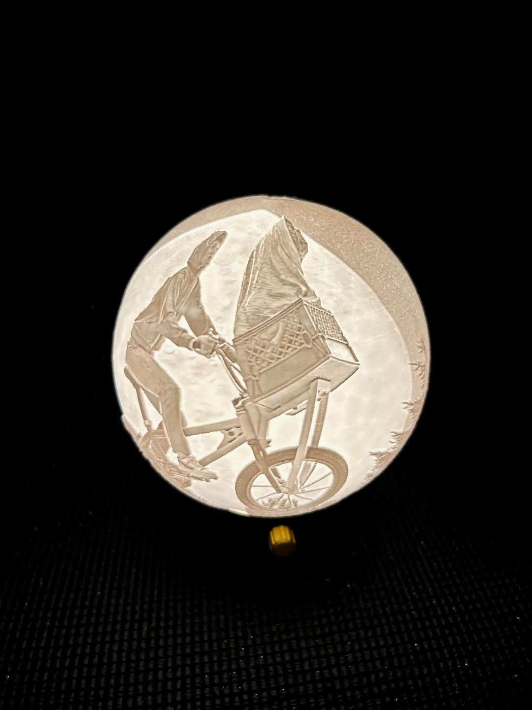 Lithophanie globe vélo volant