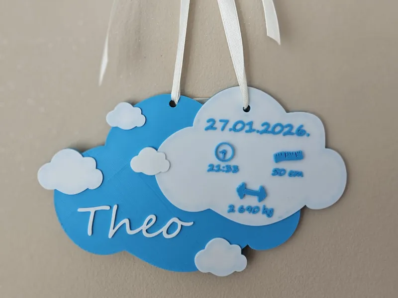 Baby Birth Announcement Cloud Plaque