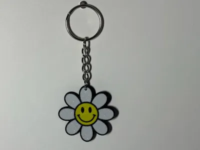 Retro Flower Keychain