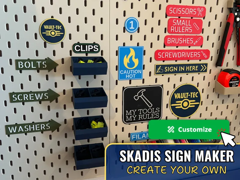 Ikea Skadis Sign Maker - Customizable & Parametric