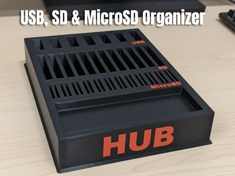 USB, SD & MicroSD 3D Desk Hub - Clean design